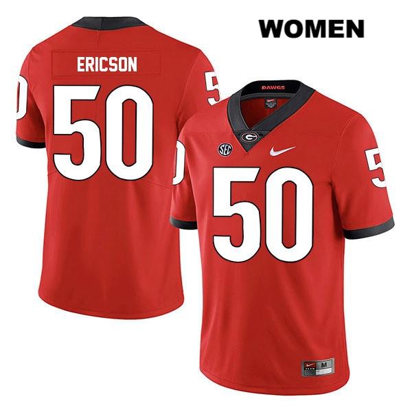Georgia Bulldogs Women's Warren Ericson #50 NCAA Legend Authentic Red Nike Stitched College Football Jersey ESH7556RW